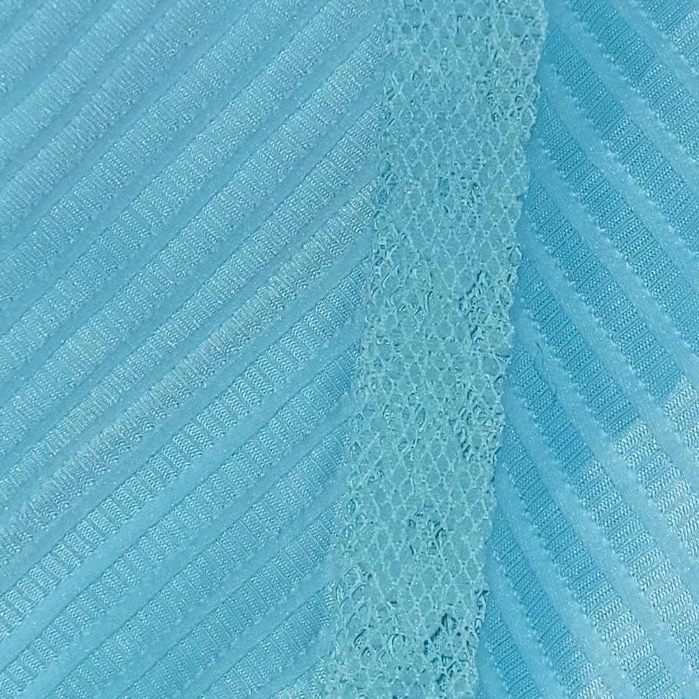 Vintage  1960s JENNIFER GEE Light Blue Pleated Textured Lines  Midi Dress  Sz 14 - Picture 4 of 13